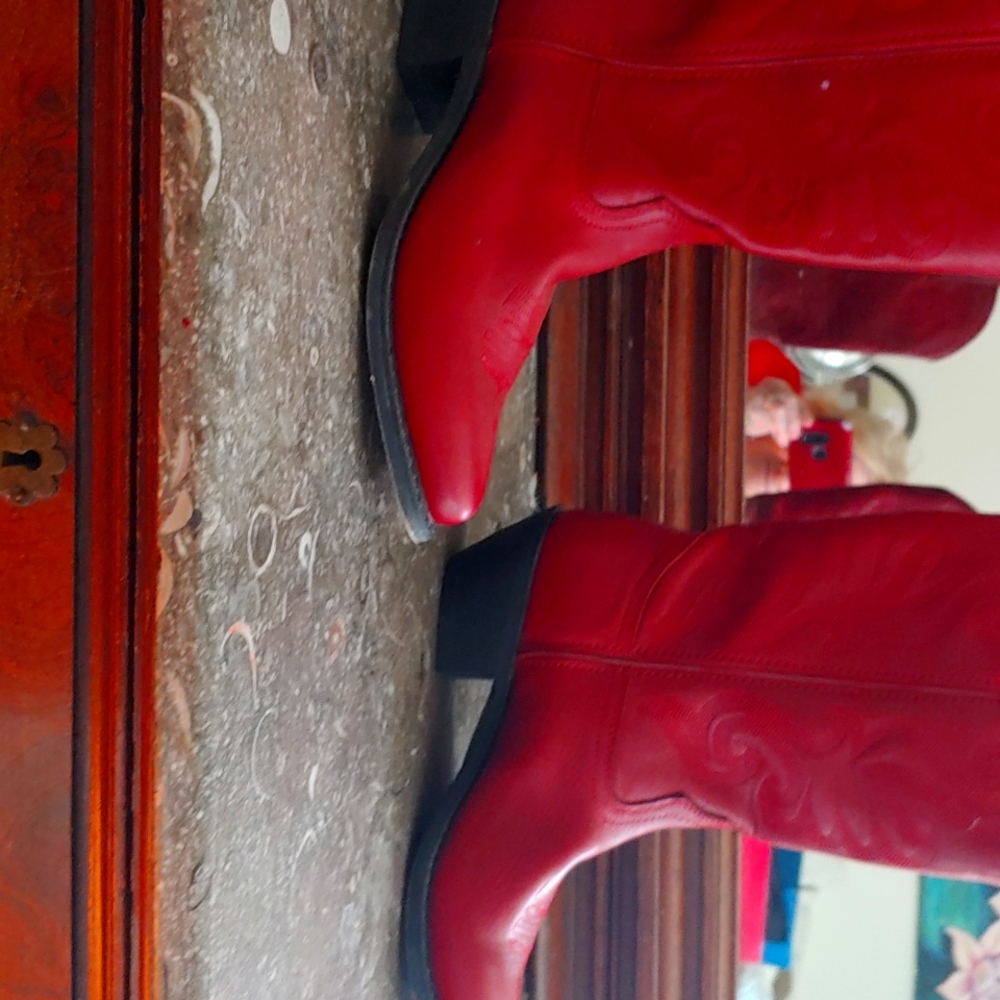 Red cowboy boots